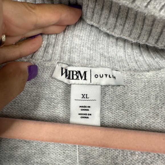 NWT White House Black Market Mock Neck Cutout Sweater Moonlight Gray XL #WHBM10 - Picture 4 of 9